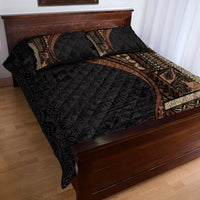 Samoa Siapo Motif and Tapa Pattern Half Style Quilt Bed Set Black Color LT03 - Polynesian Pride