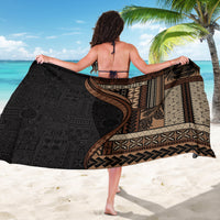 Samoa Siapo Motif and Tapa Pattern Half Style Sarong Black Color LT03 - Polynesian Pride