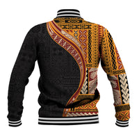 Samoa Siapo Motif and Tapa Pattern Half Style Baseball Jacket Yellow Color LT03 - Polynesian Pride