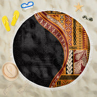 Samoa Siapo Motif and Tapa Pattern Half Style Beach Blanket Yellow Color LT03 One Size 150cm Yellow - Polynesian Pride