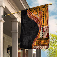 Samoa Siapo Motif and Tapa Pattern Half Style Garden Flag Yellow Color LT03 House Flag Yellow - Polynesian Pride