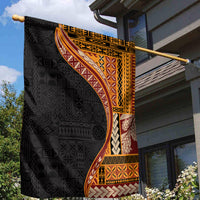 Samoa Siapo Motif and Tapa Pattern Half Style Garden Flag Yellow Color LT03 - Polynesian Pride