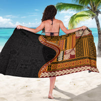Samoa Siapo Motif and Tapa Pattern Half Style Sarong Yellow Color LT03 - Polynesian Pride