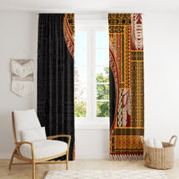 Samoa Siapo Motif and Tapa Pattern Half Style Window Curtain Yellow Color LT03 - Polynesian Pride