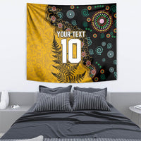 Custom New Zealand and Australia Rugby Tapestry Maori Warrior With Aboriginal Version