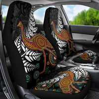 New Zealand Fern and Australia Emu Car Seat Cover Aboriginal Mix Maori Pattern LT03 - Polynesian Pride