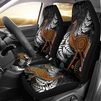 New Zealand Fern and Australia Emu Car Seat Cover Aboriginal Mix Maori Pattern LT03 - Polynesian Pride