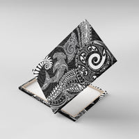 Aotearoa Maori Sea Animals Tribal Canvas Wall Art Manta Ray and Shark Moko Pattern Black Color