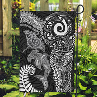 Aotearoa Maori Sea Animals Tribal Garden Flag Manta Ray and Shark Moko Pattern Black Color LT03 Garden Flag Black - Polynesian Pride