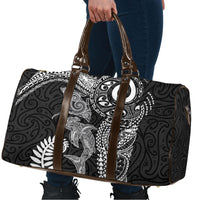Aotearoa Maori Sea Animals Tribal Travel Bag Manta Ray and Shark Moko Pattern Black Color LT03 - Polynesian Pride