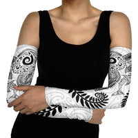 Aotearoa Maori Sea Animals Tribal Arm Sleeves Manta Ray and Shark Moko Pattern White Color