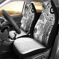 Aotearoa Maori Sea Animals Tribal Car Seat Cover Manta Ray and Shark Moko Pattern White Color LT03 - Polynesian Pride