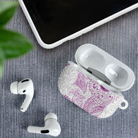 Aotearoa Maori Sea Animals Tribal AirPods Case Manta Ray and Shark Moko Pattern Pink Color LT03 - Polynesian Pride