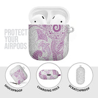 Aotearoa Maori Sea Animals Tribal AirPods Case Manta Ray and Shark Moko Pattern Pink Color LT03 - Polynesian Pride