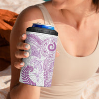 Aotearoa Maori Sea Animals Tribal 4 in 1 Can Cooler Tumbler Manta Ray and Shark Moko Pattern Pink Color LT03 - Polynesian Pride