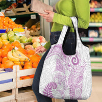 Aotearoa Maori Sea Animals Tribal Grocery Bag Manta Ray and Shark Moko Pattern Pink Color LT03 - Polynesian Pride