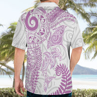 Aotearoa Maori Sea Animals Tribal Hawaiian Shirt Manta Ray and Shark Moko Pattern Pink Color LT03 - Polynesian Pride