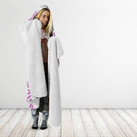 Aotearoa Maori Sea Animals Tribal Hooded Blanket Manta Ray and Shark Moko Pattern Pink Color LT03 - Polynesian Pride