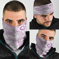 Aotearoa Maori Sea Animals Tribal Neck Gaiter Manta Ray and Shark Moko Pattern Pink Color LT03 - Polynesian Pride