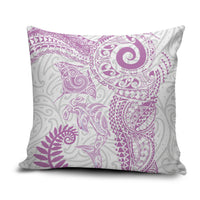 Aotearoa Maori Sea Animals Tribal Pillow Cover Manta Ray and Shark Moko Pattern Pink Color LT03 Pink - Polynesian Pride