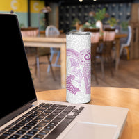 Aotearoa Maori Sea Animals Tribal Skinny Tumbler Manta Ray and Shark Moko Pattern Pink Color LT03 - Polynesian Pride