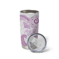 Aotearoa Maori Sea Animals Tribal Tumbler Cup Manta Ray and Shark Moko Pattern Pink Color LT03 - Polynesian Pride