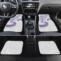 Aotearoa Maori Sea Animals Tribal Car Mats Manta Ray and Shark Moko Pattern Purple Color LT03 Set 4pcs Purple - Polynesian Pride