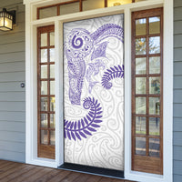 Aotearoa Maori Sea Animals Tribal Door Cover Manta Ray and Shark Moko Pattern Purple Color LT03 - Polynesian Pride