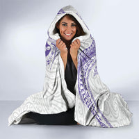 Aotearoa Maori Sea Animals Tribal Hooded Blanket Manta Ray and Shark Moko Pattern Purple Color LT03 - Polynesian Pride