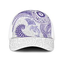 Aotearoa Maori Sea Animals Tribal Mesh Trucker Cap Manta Ray and Shark Moko Pattern Purple Color