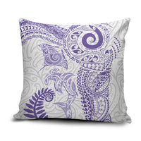 Aotearoa Maori Sea Animals Tribal Pillow Cover Manta Ray and Shark Moko Pattern Purple Color LT03 Purple - Polynesian Pride