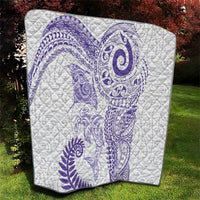 Aotearoa Maori Sea Animals Tribal Quilt Manta Ray and Shark Moko Pattern Purple Color LT03 - Polynesian Pride