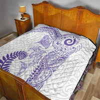 Aotearoa Maori Sea Animals Tribal Quilt Manta Ray and Shark Moko Pattern Purple Color LT03 - Polynesian Pride