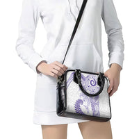 Aotearoa Maori Sea Animals Tribal Shoulder Handbag Manta Ray and Shark Moko Pattern Purple Color LT03 - Polynesian Pride
