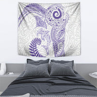 Aotearoa Maori Sea Animals Tribal Tapestry Manta Ray and Shark Moko Pattern Purple Color LT03 - Polynesian Pride
