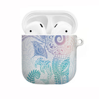 Aotearoa Maori Sea Animals Tribal AirPods Case Manta Ray and Shark Moko Pattern Sweet Pastel LT03 Multicolor - Polynesian Pride