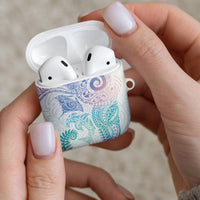 Aotearoa Maori Sea Animals Tribal AirPods Case Manta Ray and Shark Moko Pattern Sweet Pastel LT03 - Polynesian Pride