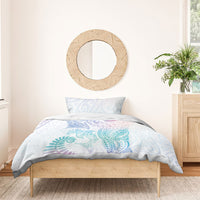 Aotearoa Maori Sea Animals Tribal Bedding Set Manta Ray and Shark Moko Pattern Sweet Pastel