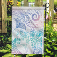 Aotearoa Maori Sea Animals Tribal Garden Flag Manta Ray and Shark Moko Pattern Sweet Pastel LT03 Garden Flag Multicolor - Polynesian Pride