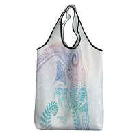 Aotearoa Maori Sea Animals Tribal Grocery Bag Manta Ray and Shark Moko Pattern Sweet Pastel LT03 - Polynesian Pride