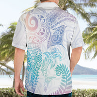 Aotearoa Maori Sea Animals Tribal Hawaiian Shirt Manta Ray and Shark Moko Pattern Sweet Pastel LT03 - Polynesian Pride