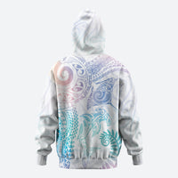 Aotearoa Maori Sea Animals Tribal Hoodie Manta Ray and Shark Moko Pattern Sweet Pastel LT03 - Polynesian Pride