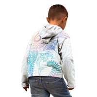 Aotearoa Maori Sea Animals Tribal Kid Hoodie Manta Ray and Shark Moko Pattern Sweet Pastel LT03 - Polynesian Pride