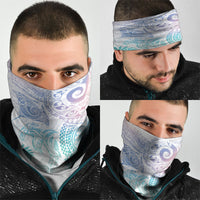 Aotearoa Maori Sea Animals Tribal Neck Gaiter Manta Ray and Shark Moko Pattern Sweet Pastel LT03 - Polynesian Pride