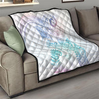 Aotearoa Maori Sea Animals Tribal Quilt Manta Ray and Shark Moko Pattern Sweet Pastel