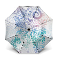 Aotearoa Maori Sea Animals Tribal Umbrella Manta Ray and Shark Moko Pattern Sweet Pastel