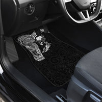 Hawaiian Manta Ray Tribal Car Mats Polynesian Art Motifs Black Color