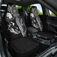 Hawaiian Manta Ray Tribal Car Seat Cover Polynesian Art Motifs Black Color LT03 One Size Black - Polynesian Pride