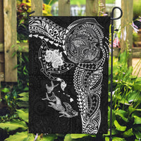Hawaiian Manta Ray Tribal Garden Flag Polynesian Art Motifs Black Color LT03 Garden Flag Black - Polynesian Pride