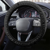 Hawaiian Manta Ray Tribal Steering Wheel Cover Polynesian Art Motifs Black Color LT03 - Polynesian Pride
